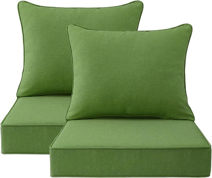 Outdoor Patio Chair Cushions Set, Water-Repellent, Fade Resistant, Deep Seat by Unimatta