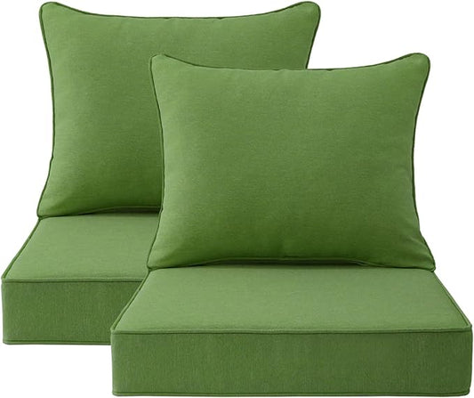 Outdoor Patio Chair Cushions Set, Water-Repellent, Fade Resistant, Deep Seat by Unimatta