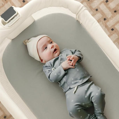 GRSSDER Stretchy Ultra Soft Fitted Bassinet Sheet 2 Pack, Universal Fit - Image 5