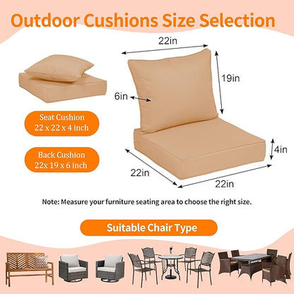 Outdoor Deep Seat Cushions 22x22'' - Image 2