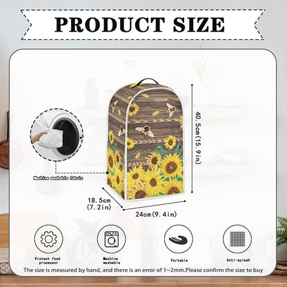 Talayituse Bee Sunflower Wood Print Blender Dust Cover, Fingerprint Protection - Image 6
