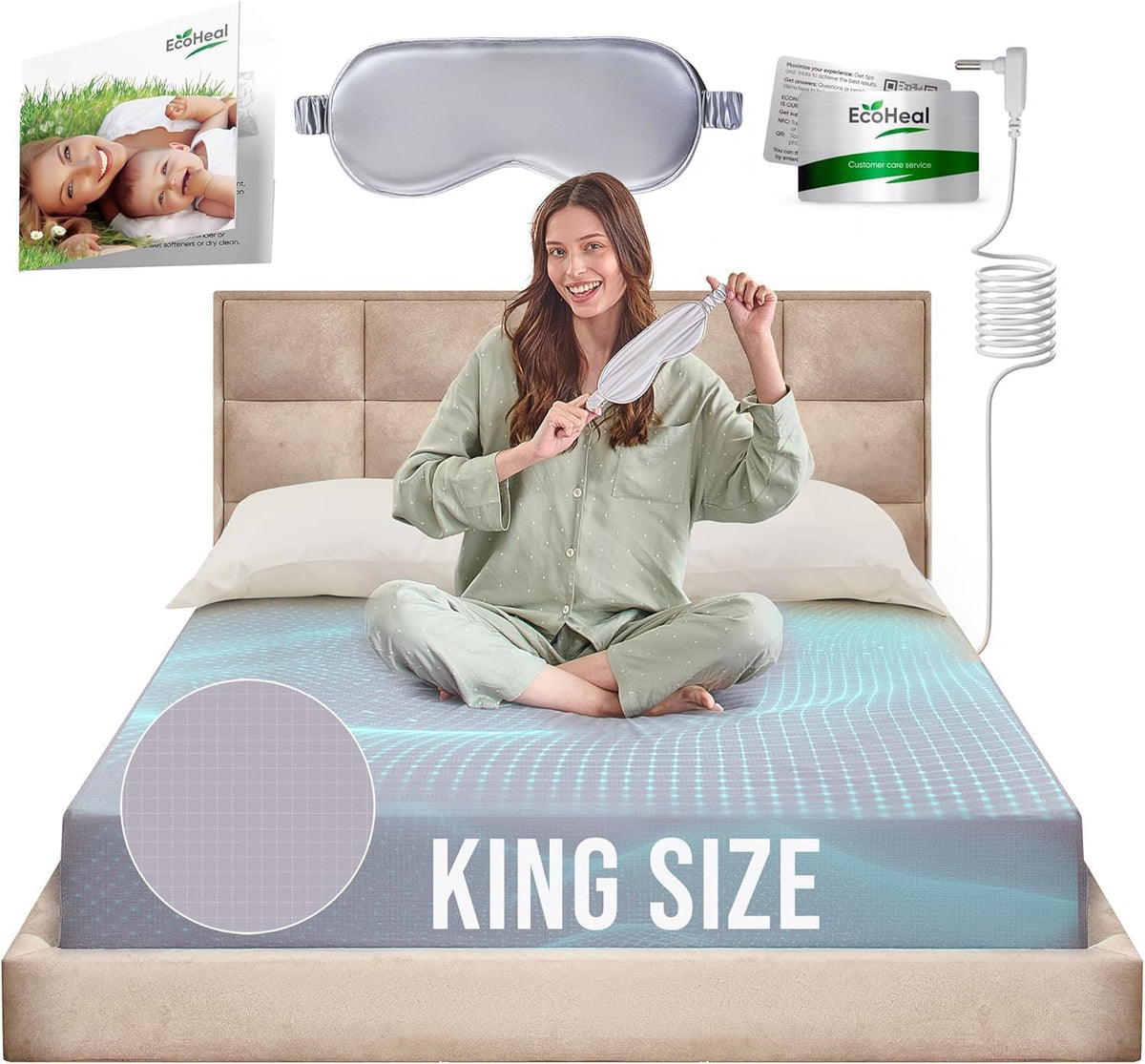 earth grounding sheets king size with 12% silver, main product view