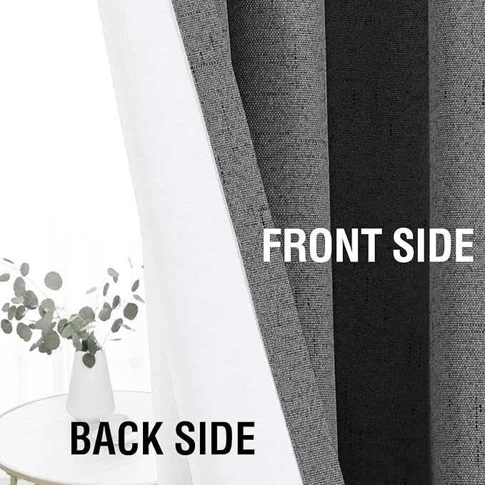 H.VERSAILTEX Linen Look 100% Blackout Curtains 45 Inches Long - Image 6
