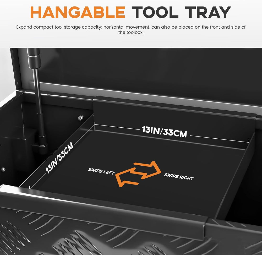 36 Inch Truck Bed Tool Box Aluminum Heavy Duty Trailer Tool Box with Sliding ...