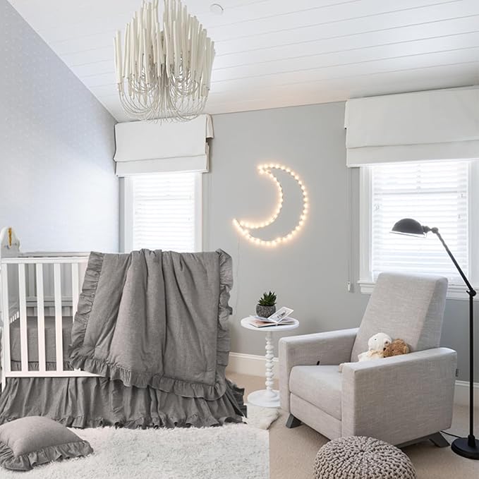 Brandream Boho Bohemian Boy Girl Baby Nursery Crib Bed Skirt Dust Ruffle - Image 3