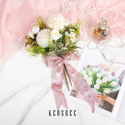 Rose Gold Silk Chiffon Ribbon - Image 6