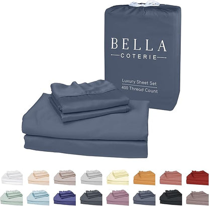 Bella Coterie Luxury Bamboo Viscose Split King Size Sheet Set | 2 Fitted Sheets by BC