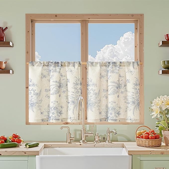 jinchan Half Window Curtains Small Drapes by JINCHAN