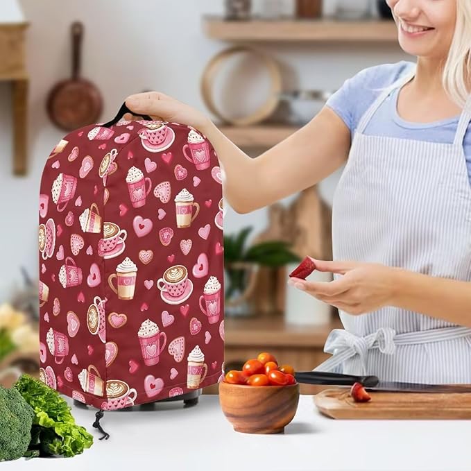 Red Blender Cover Dust Proof Small Appliance Cover Foldable Dust Cover Kitchen - Image 3