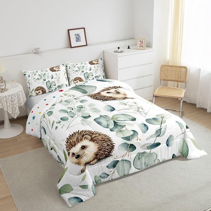 Erosebridal Cute Hedgehog Toddler Comforter Set - Image 5