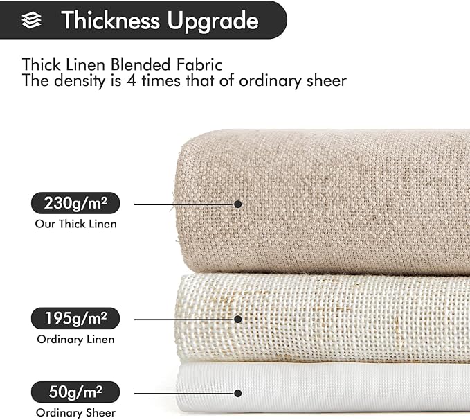 MIULEE Non-See-Through Privacy Linen Curtains 2 Panels, Light Filtering Window - Image 5