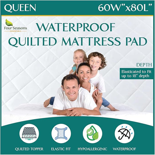 Queen Size Quilted Mattress Pad by FourSeasonsEssentials