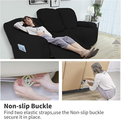 Easy-Going 6 Pieces Recliner Loveseat Stretch Sofa Slipcover Sofa Cover - Image 3