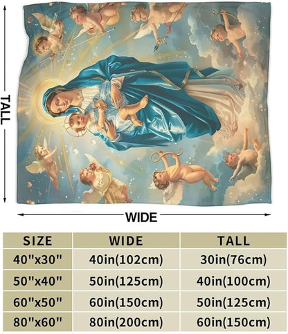 Virgin Mary Blanket Our Lady of Guadalupe Throw Blanket Flannel Stuff Merch - Image 3