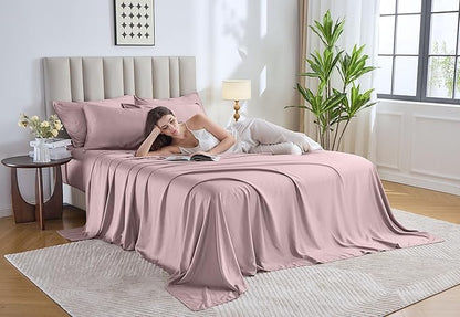 Pure Bamboo Queen Sheets, Genuine 100% Organic Viscose Derived from Bamboo Bed - Image 2