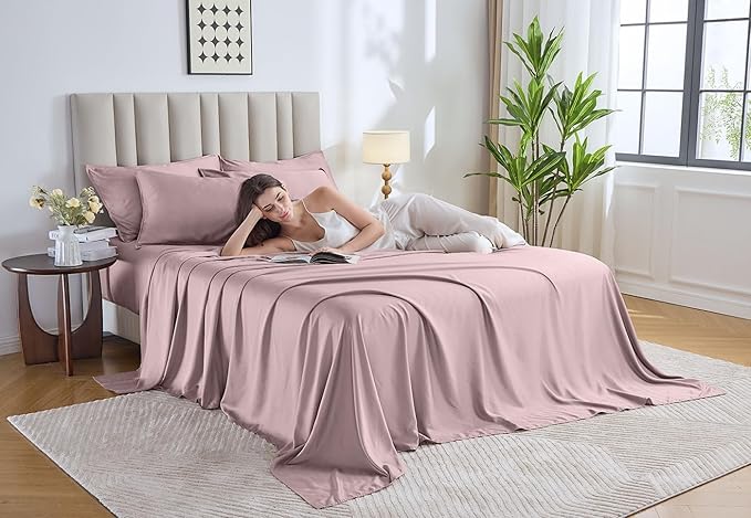Pure Bamboo Twin Sheets, Genuine 100% Organic Viscose Derived from Bamboo Bed - Image 2