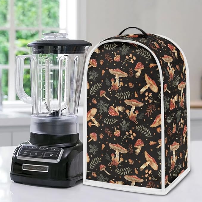 Mushroom Teal Blender Cover for Kitchen Countertop Modern Small Appliance Dust - Image 4