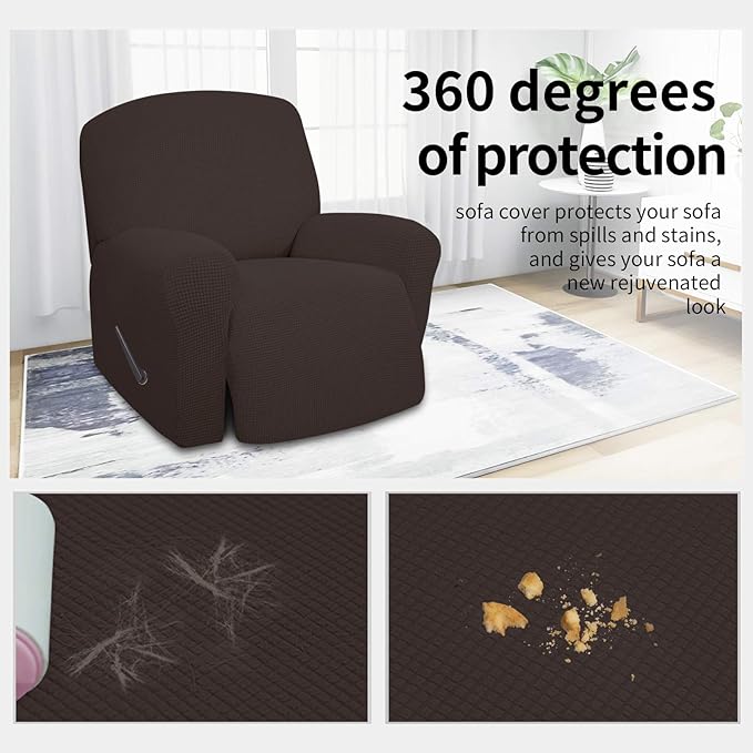Easy-Going 4 Pieces Oversized Recliner Stretch Sofa Slipcover Sofa Cover - Image 3
