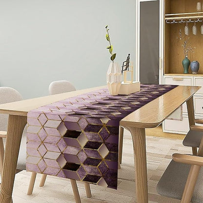 Purple Modern Marble Table Runner - Image 3