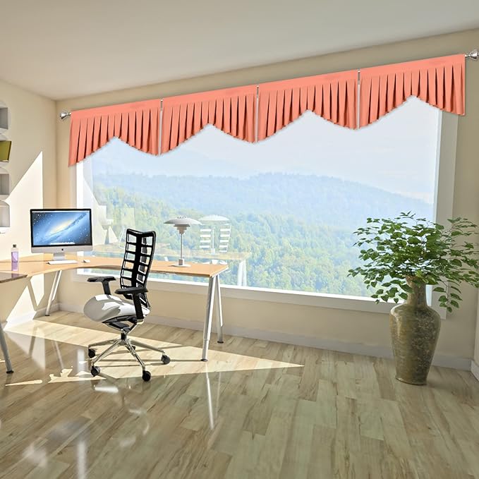 Valances for Windows Coral Window Valance for Living Room Rod Pocket Blackout - Image 2