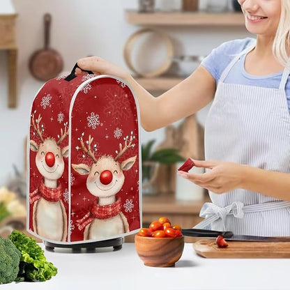 Christmas Blender Cover Elk Food Processor Dust Cover Red Xmas Kitchen Decor - Image 3