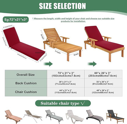 Chaise Lounge Cushions Outdoor - Image 3