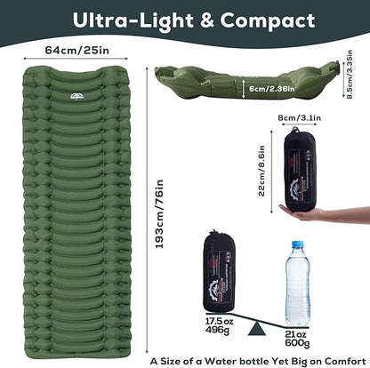 Gear Doctors® Ether 17.5oz Ultralight Camping Sleeping Pad – Backpacking Air - Image 2