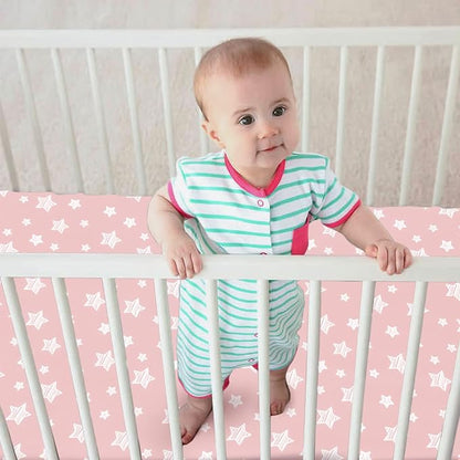 Pack and Play Sheets Girl, 4 Pack Mini Crib Sheets, Stretchy Pack n Play - Image 6
