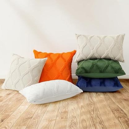 decorUhome Throw Pillow Covers 20x20 Inch Set of 2, Soft Plush Faux Fur Wool - Image 6