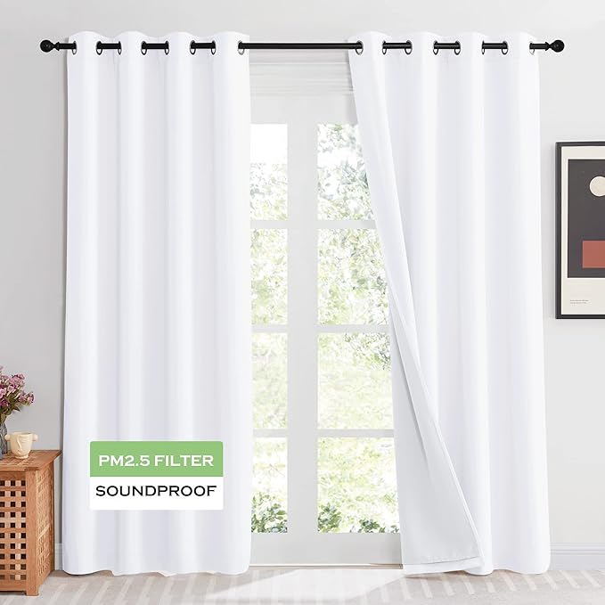 KGORGE Soundproof & Dust Particle Filtering Curtains 100% Blackout Window Cover by KGORGE
