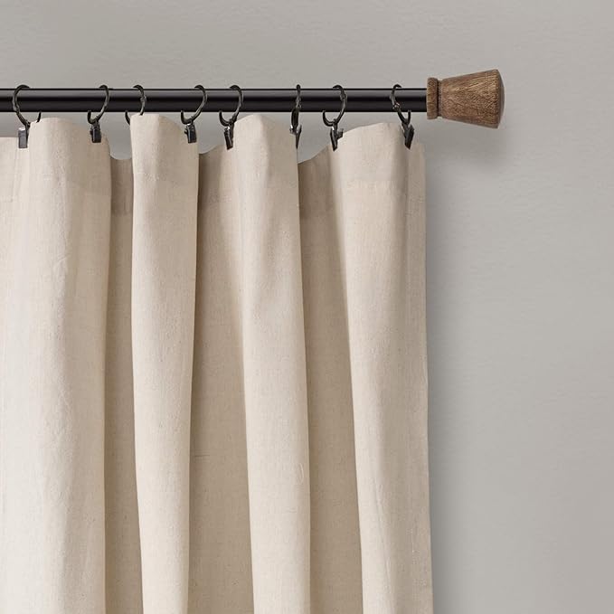 Lush Decor Linen Button Window Curtain Panel, Linen - Image 2