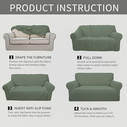 Easy-Going Stretch Sofa Slipcover 1-Piece Sofa Cover Furniture Protector Couch - Image 8