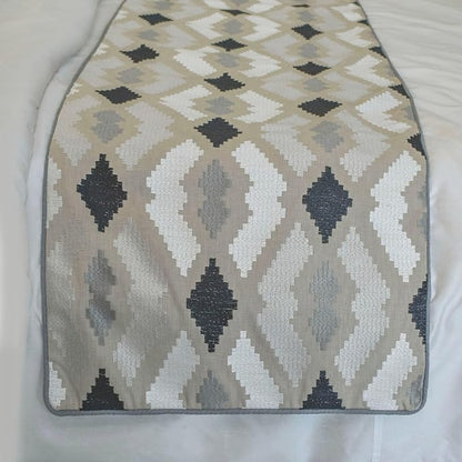 The HomeCentric King/Queen/Twin Beige Decorative Bed Runner King 90"x18" Bed - Image 4