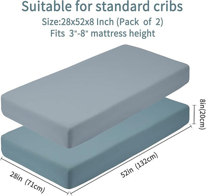 Baby Crib Sheets for Boys Girls, 2 Pack Fitted Crib Sheet for Standard Crib and - Image 4