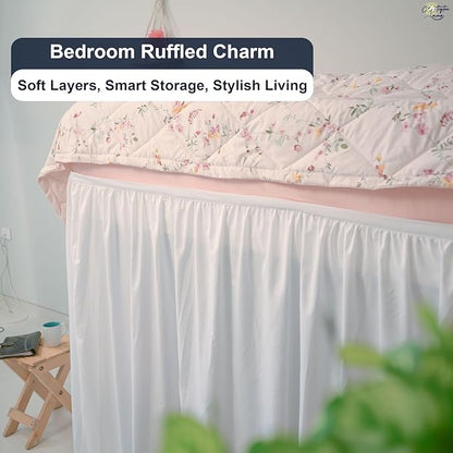 Cottington Lane Extra Long Ruffled College Dorm Bed Skirt 46 Inch Drop - Image 4