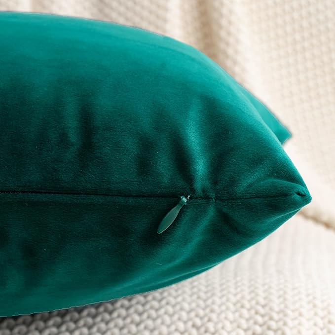 HWY 50 Teal Velvet Throw Pillow Covers 22x22 Inch - Image 4