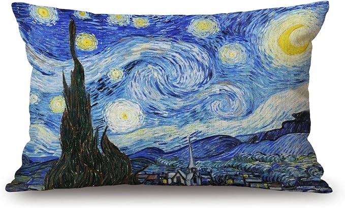 Solekla Van Gogh Pillow Cover Farmhouse Pillow Case Classic Arts Starry Night by Solekla