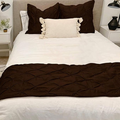 Bed Runner Set - 100% Pure Cotton 800 Thread Count - Luxury 1 Pinch Pleated Bed - Image 2