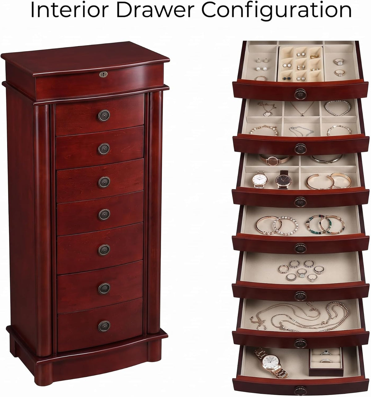 hives and honey nora jewelry armoire cabinet with, package contents