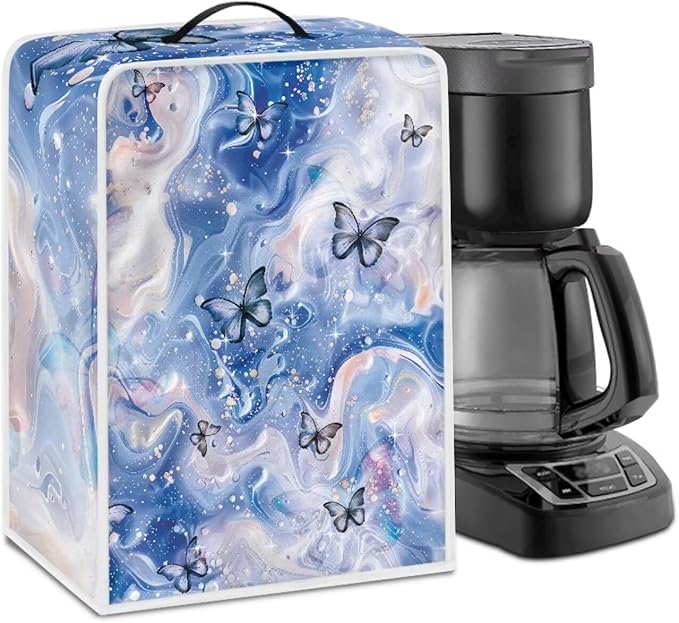 Marble Texture Butterfly Pattern Coffee Maker Covers by PJHEQOXE