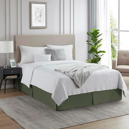 Nestl Olive Green Bed Skirt King Size - Image 4