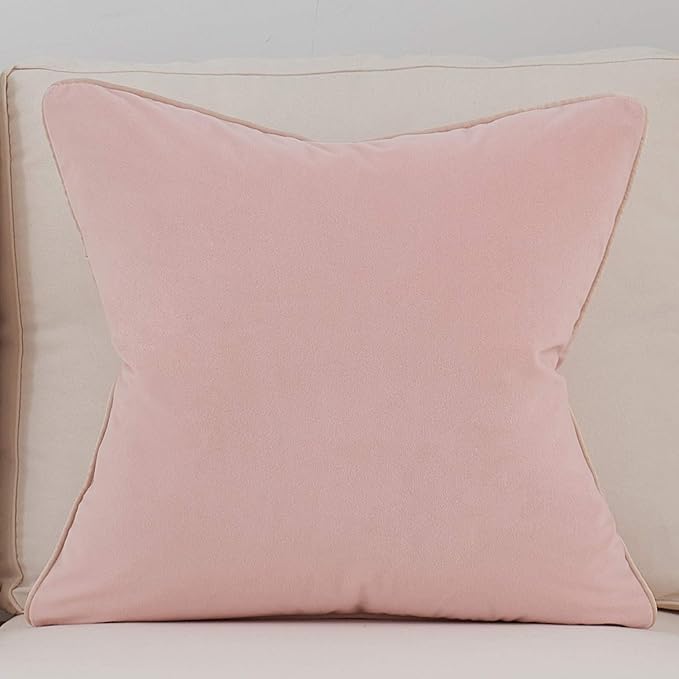 Avigers 18 x 18 Inch Pink Gold Leather Striped Lines Velvet Cushion Case Luxury - Image 2