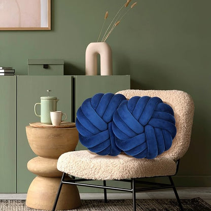 Fumete 2 Pcs 14 Inches Knot Pillow Round Throw Soft Plush Knot Ball Pillow - Image 7