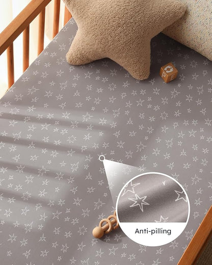 Baby Crib Sheets for Boys Girls, Breathable Soft Microfiber Baby Sheet Blue - Image 4