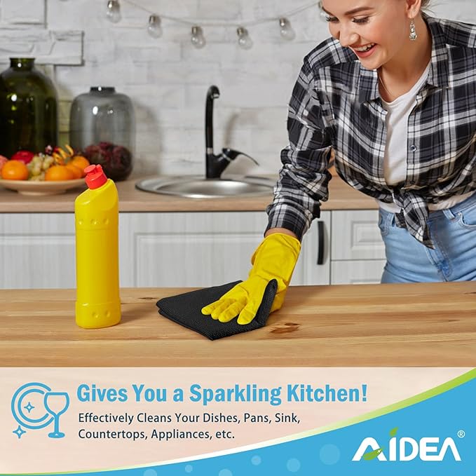 AIDEA Microfiber Cleaning Cloth Black 50PK, Microfiber Towels - Image 5