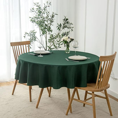 maxmill Round Linen Looking Textured Tablecloth Spill-Proof Wrinkle Free Soft by maxmill
