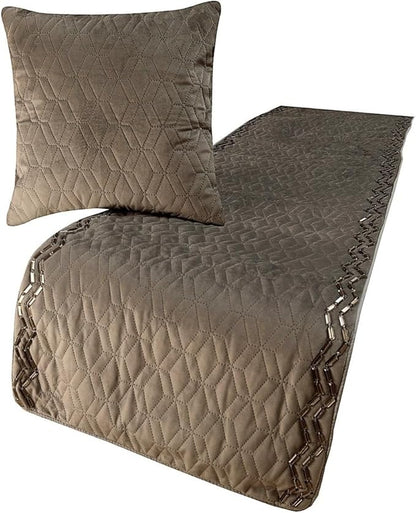 The HomeCentric King Queen Twin Gray Handmade King 90"x18" Bed Runner by TheHomeCentric
