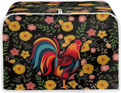 ZFRXIGN Sunflower Chicken Toaster Cover 4 Slice Wide Slot Toaster Rooster Cover by ZFRXIGN