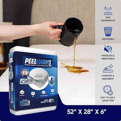 PEELAWAYS Crib-A-Peel Disposable Waterproof Crib Sheets - Image 2
