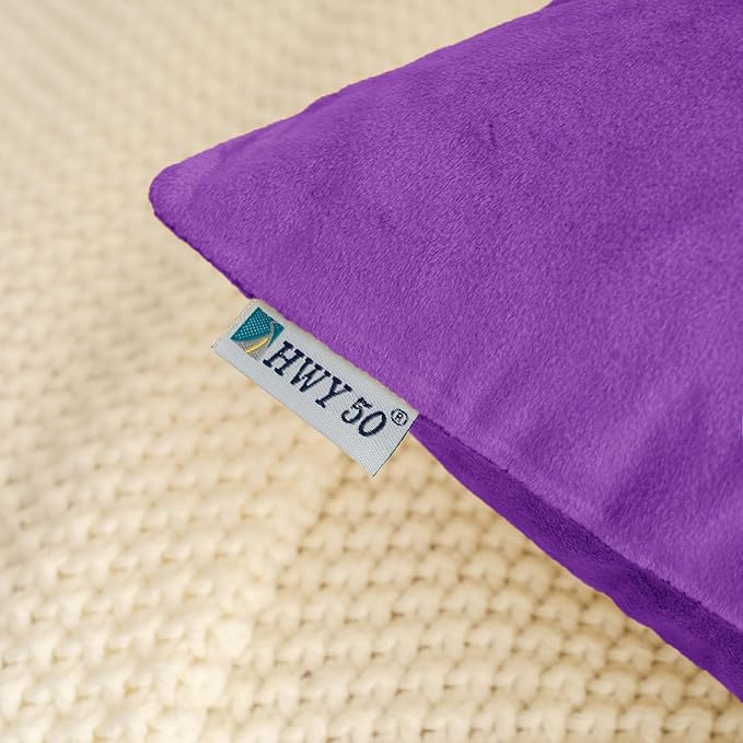 HWY 50 Purple Velvet Throw Pillow Covers 20x20 Inch - Image 3